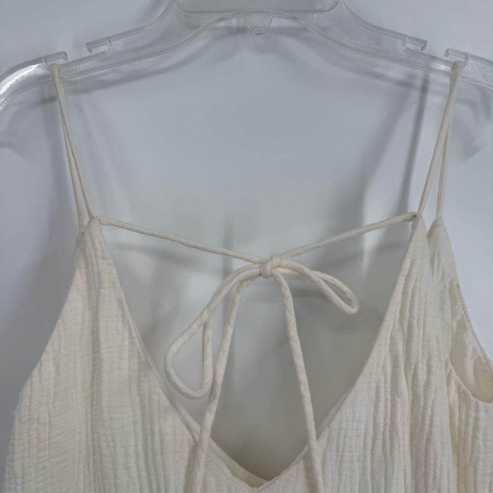 Worth Collective Womens Cream Maxi Dress XS Halter-tie Sleeveless Boho Tiered - Picture 5 of 8